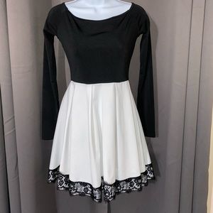 White and black dress